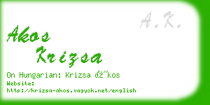 akos krizsa business card